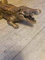 Gouden Krokodil Beeld - 44cm, Antiek en Kunst, Ophalen of Verzenden