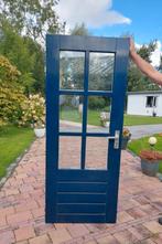 Buitendeur hardhout met slot en sleutels, Ophalen, Gebruikt, 200 tot 215 cm, Glas