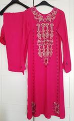 Maat M roze geborduurde shalwar kameez Indiase Marokkaanse, Kleding | Dames, Nieuw, Maat 38/40 (M), Ophalen of Verzenden, Roze
