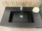 Badmeubel 80x46 Mat Zwart Softclose Greeploos 2 Laden Nieuw, Creavit, Nieuw, Zeutestraat 1, 2800 Mechelen, Wastafel