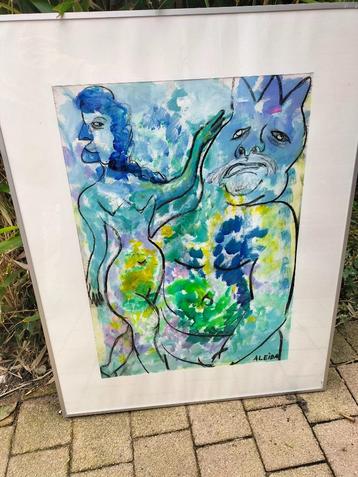 Abstract schilderij aquarel  beschikbaar voor biedingen