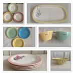 Brocante borden - soepkoppen - schaaltje / pastel, Antiek en Kunst, Ophalen of Verzenden