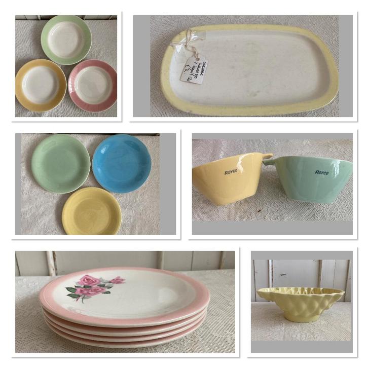 Brocante borden - soepkoppen - schaaltje / pastel, Antiek en Kunst, Curiosa en Brocante, Ophalen of Verzenden