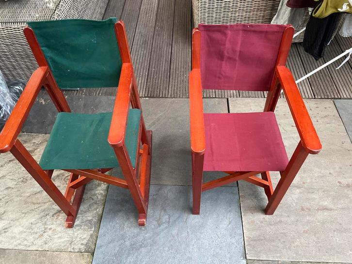 Vintage Regisseursstoelen - Set van 2, Huis en Inrichting, Stoelen, Gebruikt, Twee, Hout, Overige kleuren, Ophalen
