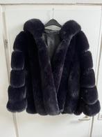 Faux Fur Bontjas Paars/zwart - Le Dressing de Lola, Kleding | Dames, Jassen | Winter, Zwart, Maat 42/44 (L), Ophalen of Verzenden