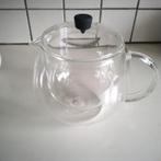 Dubbelwandige glazen theepot met hittebestendige  knop, Huis en Inrichting, Overige typen, Ophalen of Verzenden, Overige stijlen