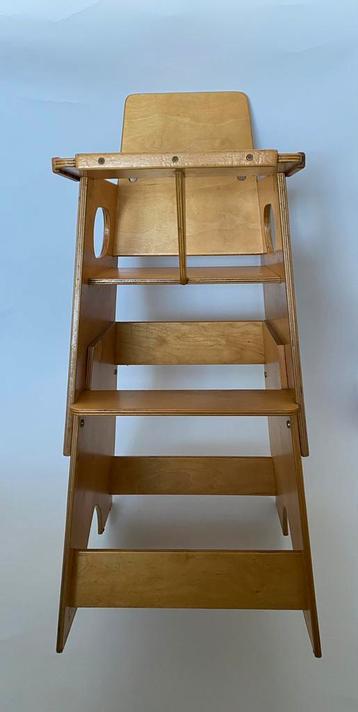 Vintage Birch Plywood Children’s High Chair Netherlands 1950