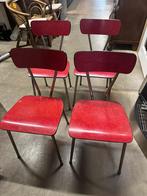 4 stuks rode formica stoelen, Ophalen, Huis en Inrichting