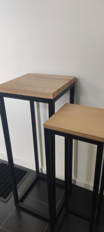Echt hout, echt staal! sokkel plantentafel zuil ook mango! beschikbaar voor biedingen
