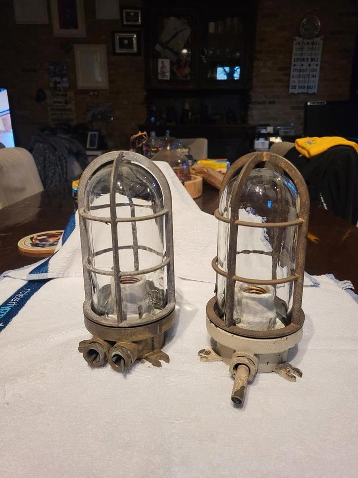 Scheepsverlichting putsglazen, Huis en Inrichting, Lampen | Tafellampen, Minder dan 50 cm, Ophalen of Verzenden