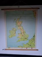 Oude vintage schoolplaat Groot Brittannië en Ierland, Antiek en Kunst, Antiek | Schoolplaten, Ophalen, Aardrijkskunde