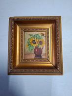 Antiek Schilderij Zonnebloemen H.S. Hallenborg, Ophalen of Verzenden