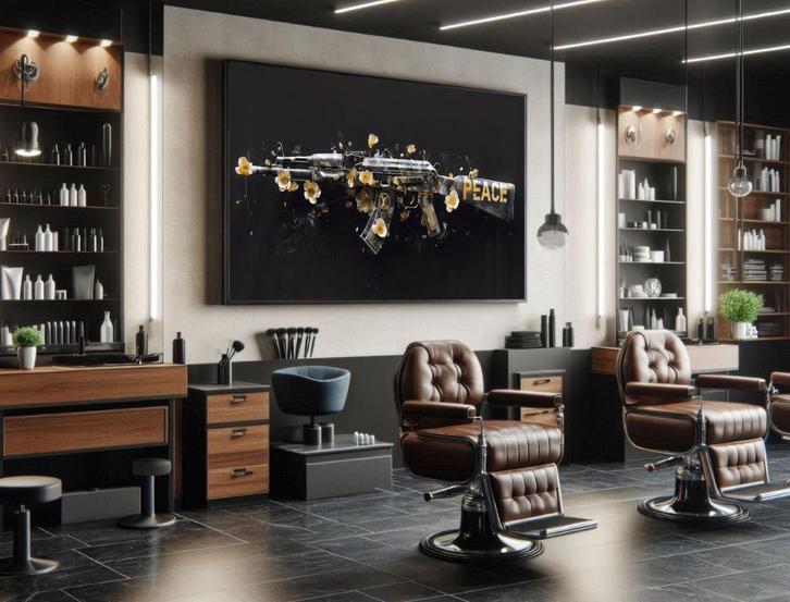 Uniek XXL Glasschilderij | Peace by LV - 5 sizes, Antiek en Kunst, Kunst | Schilderijen | Modern, Verzenden