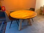 Eettafel rond met 4 industriele stoelen, Huis en Inrichting, Ophalen, Gebruikt, Rond, 100 tot 150 cm