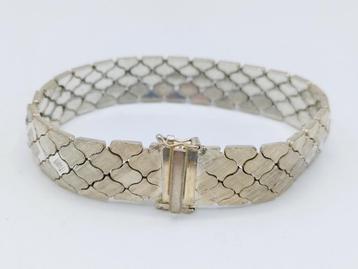 Vintage zilveren armband met bloemmotief, 19,5 cm beschikbaar voor biedingen