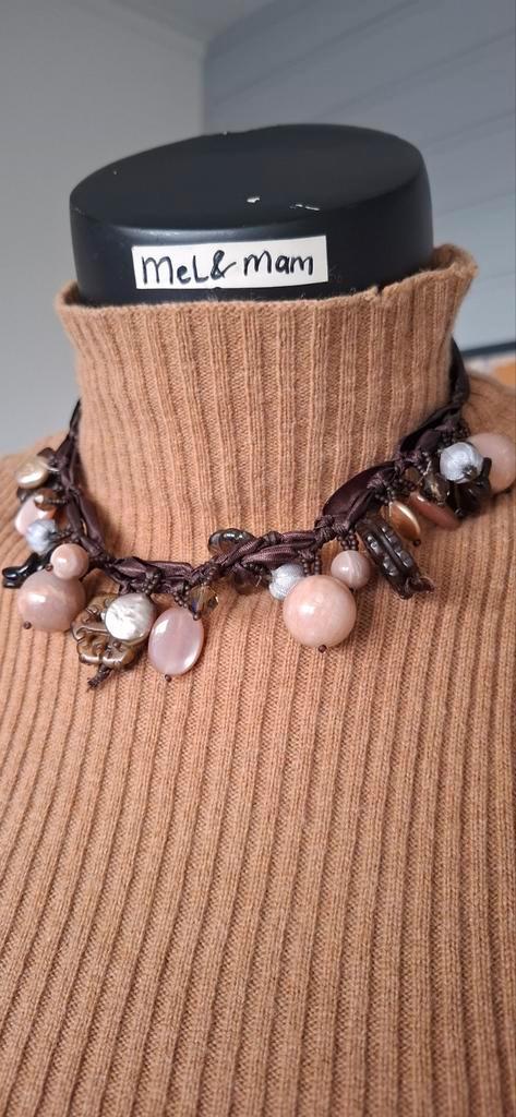 Helga verlinden Roze Maansteen Ketting - Belgisch Design, Sieraden, Tassen en Uiterlijk, Kettingen, Nieuw, Overige materialen