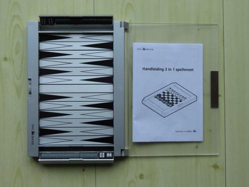 3-in-1 reisspellenset (schaken, backgammon, solitair), Hobby en Vrije tijd, Gezelschapsspellen | Bordspellen, Nieuw, Een of twee spelers