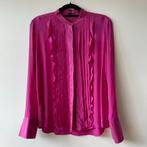 MARCCAIN N3/38/40 fuchsia roze blouse met zijde en logo zgan, Kleding | Dames, Maat 38/40 (M), Ophalen of Verzenden, Zo goed als nieuw