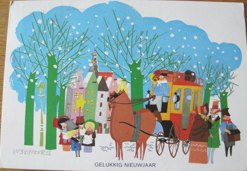 voor het kind - postkoets - sneeuw - kerstliederen - 1973, Verzamelen, Verzenden, 1960 tot 1980, Gelopen, Overige thema's