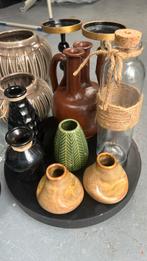 Verschillende mini vaasjes, Huis en Inrichting, Woonaccessoires | Vazen, Ophalen, Gebruikt, Glas, Minder dan 50 cm