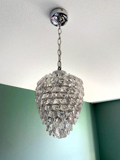 Plafondlamp met 'Kristal look' druppels, Huis en Inrichting, Lampen | Plafondlampen, Gebruikt, Kunststof, Ophalen