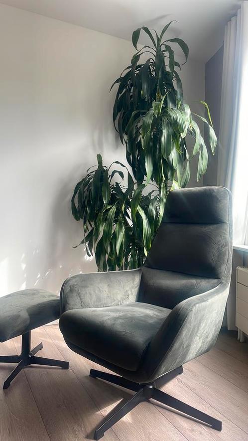 Groene fauteuil, Huis en Inrichting, Fauteuils, Zo goed als nieuw, Stof, 50 tot 75 cm, 75 tot 100 cm, Ophalen