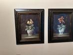 2x mooie bloemen schilderijen, Antiek en Kunst, Kunst | Schilderijen | Klassiek, Ophalen