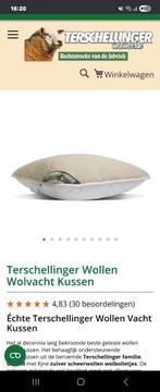 Wollen kussen, Eenpersoons, Wit, Ophalen of Verzenden, Zo goed als nieuw