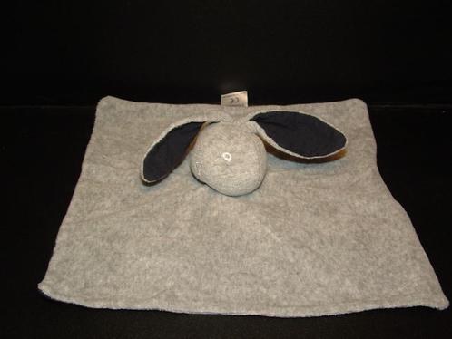 BAMBINO KONIJN KNUFFELDOEK VELOURS GRIJS LICHTER GRIJS GEMEL, Kinderen en Baby's, Speelgoed | Knuffels en Pluche, Nieuw, Konijn
