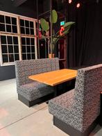 4x Unieke design banken 160cm, voor Horeca, Kantoor of Thuis, Ophalen, Zo goed als nieuw, Hout