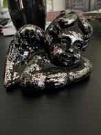 Stenen engel, zwart en zilver, Sint of Kerstcadeau?, Verzamelen, Beelden en Beeldjes, Ophalen, Zo goed als nieuw, Religie