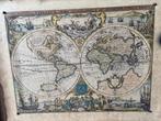 Vintage wereld kaart oude landkaart, Antiek en Kunst, Ophalen of Verzenden