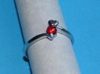 Zilveren ring met rode Swarovski, model AF, diverse maten, Met kristal, Overige materialen, Verzenden, Nieuw