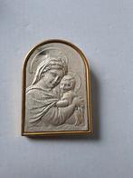 Klein zilver/goud kleurig maria lijstje gemerkt, Ophalen of Verzenden, Gebruikt, Kaart of Prent