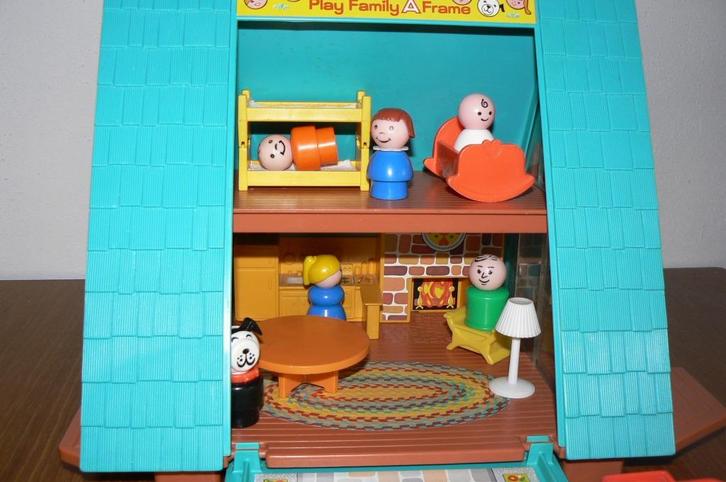 Vintage Fisher Price 990 A-frame vakantiehuisje chalet 1974, Kinderen en Baby's, Speelgoed | Fisher-Price, Zo goed als nieuw, Speelset