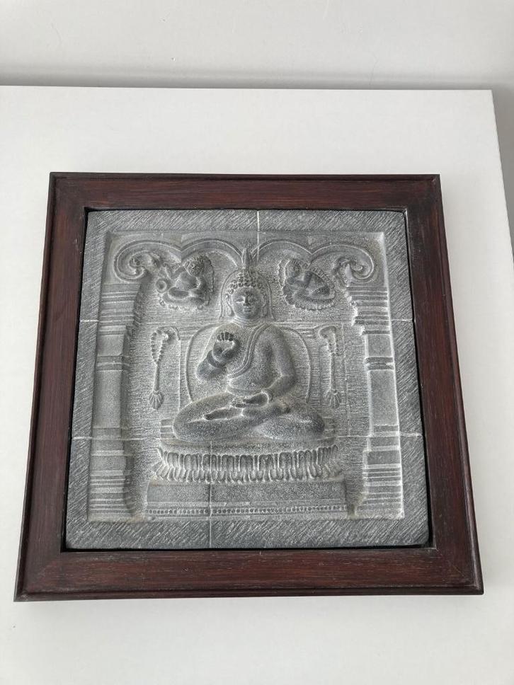 Borobudur - lavasteen relief Buddha, Antiek en Kunst, Antiek | Keramiek en Aardewerk, Ophalen