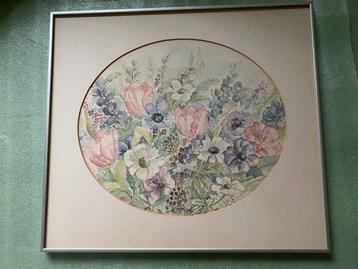 Aquarel Caroline Boomsma .’ 81 gesigneerd beschikbaar voor biedingen