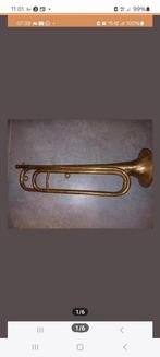 Geleefde oude Franse cavalerie bugel trompet antiek mancave, Antiek en Kunst, Ophalen of Verzenden