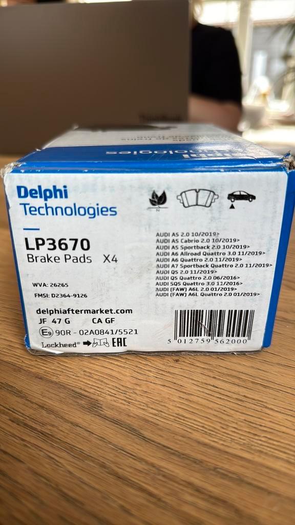 Nieuw set remblokken Audi Delphi LP3670, Auto-onderdelen, Remmen en Aandrijving, Audi, Nieuw, Ophalen of Verzenden