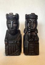 Vintage Spaanse Houten Boekensteunen Koningspaar, Ophalen of Verzenden