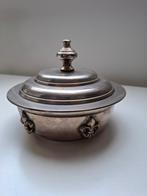 Verzilverde schaal/kom met Franse lelies, Antiek en Kunst, Ophalen of Verzenden