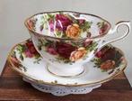 6 Avon kop en schotel van Royal Albert Old Country Roses, Engeland, Kop en/of schotel, Geen idee, Ophalen of Verzenden