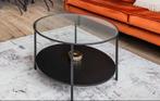 Salontafel glas zwart - IKEA Vittsjo - rond 75 cm, Huis en Inrichting, Tafels | Salontafels, Ophalen, 50 tot 100 cm, Rond, 50 tot 100 cm