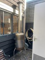 RVS Tuinhaard met schoorsteen, Tuin en Terras, Ophalen, Zo goed als nieuw
