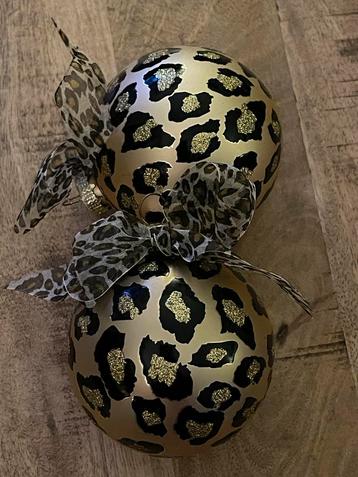 Kerstballen Tijgerprint - Set van 2 beschikbaar voor biedingen