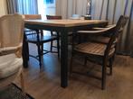 Eikenhouten eettafel - 4 persoons - Metalen poten, Huis en Inrichting, Tafels | Eettafels, Ophalen, Eikenhout, Design, 50 tot 100 cm