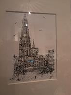 Tekening Onze Lieve-vrouwekathedraal in Antwerpen, Ophalen of Verzenden