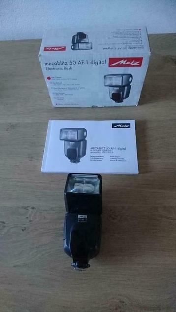 Z.g.a. nieuw Canon flitser extern Metz 50 AF-1 digital beschikbaar voor biedingen