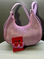 Nieuw! Set: PU strass / bling tasje + oorbellen / Lila, Sieraden, Tassen en Uiterlijk, Tassen | Damestassen, Ophalen of Verzenden