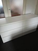 Witte brede ladekast, 6 lades, Ophalen, 100 tot 150 cm, Minder dan 50 cm